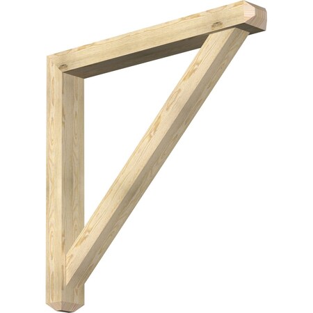 Ekena Millwork Traditional Craftsman Rough Sawn Bracket w/ Offset Brace, Douglas Fir, 6"W x 48"D x 48"H BKT0604X48X48TRA04RDF